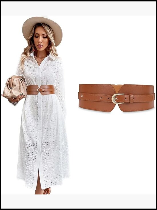 Wide Elastic Waist Stretch Cinch Belt for Dresses Ladies 2.4\
